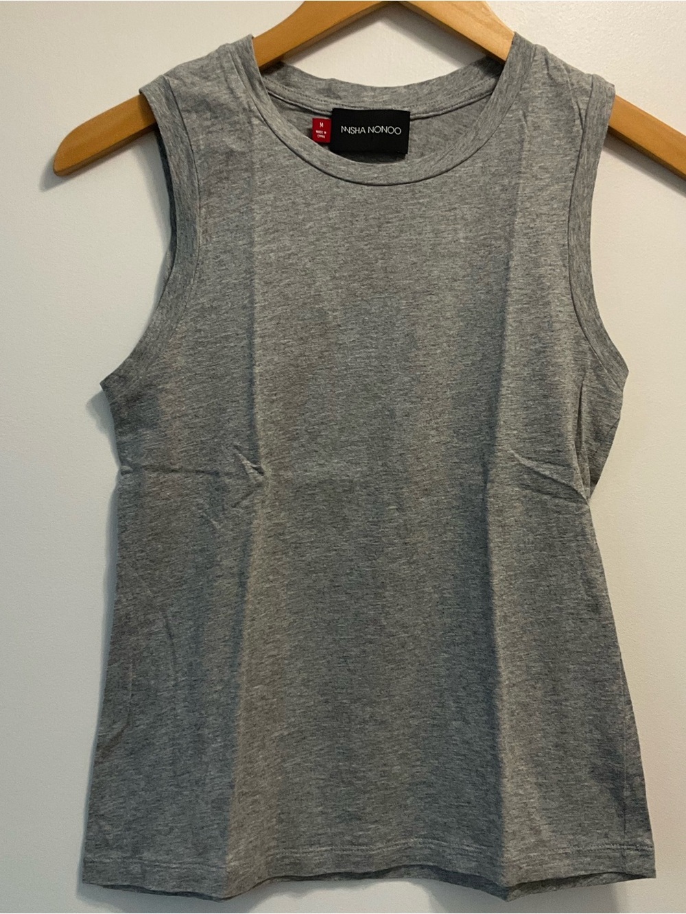 Nisha Nonoo Heather Gray Sleeveless Boyfriend Tank M